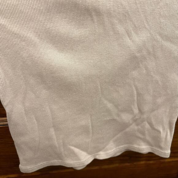 Reformation Muse Tee Women's Crop Top size XS Ribbed Short Sleeve Beiege - Picture 7 of 9